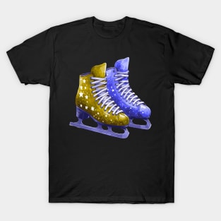 Brown Purple Ice Skating Boots T-Shirt